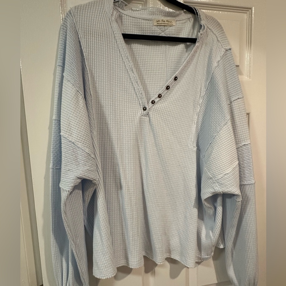 Free People Oversized Waffle Shirt